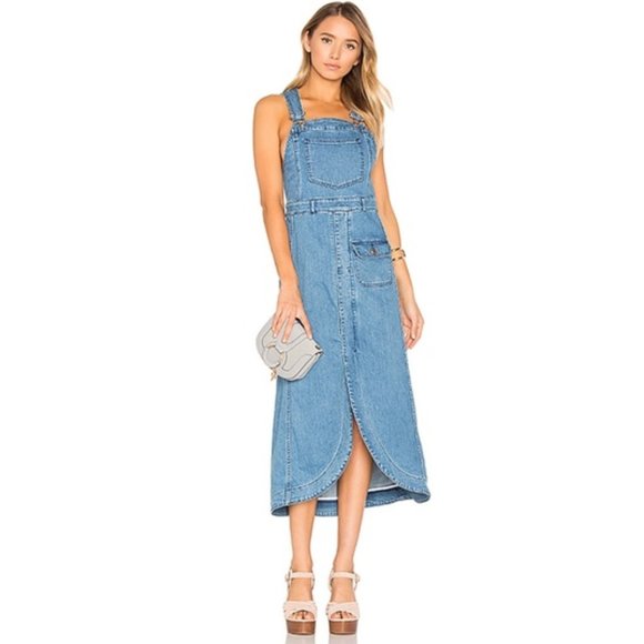 See By Chloe Dresses & Skirts - See By Chloe Denim Pinafore Overall Midi Dress